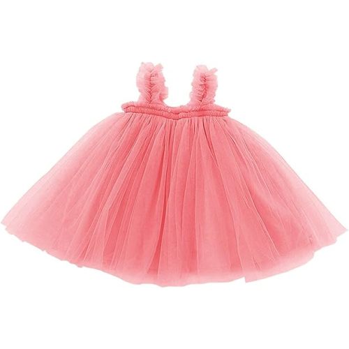 GSVIBK Baby Girls Tutu Dress Toddler Cotton Tutu Dress Sleeveless Infant Tulle Dresses Princess Party Dress