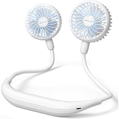 AMACOOL Portable Neck Fan, Lightweight Wearable with Hands-Free Comfort, 360° Adjustable Personal Fan with Ultra Quiet & Strong Wind, Gifts for Men Women Hot Flashes Cruise Travel Outdoor Sports 2026