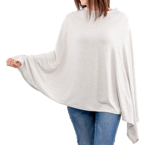 WeeSprout Nursing Cover for Breastfeeding, Soft & Breathable Nursing Poncho, Neck Insert for Hands-Free View, Machine Washable & Dryer Safe Feeding Cover Up