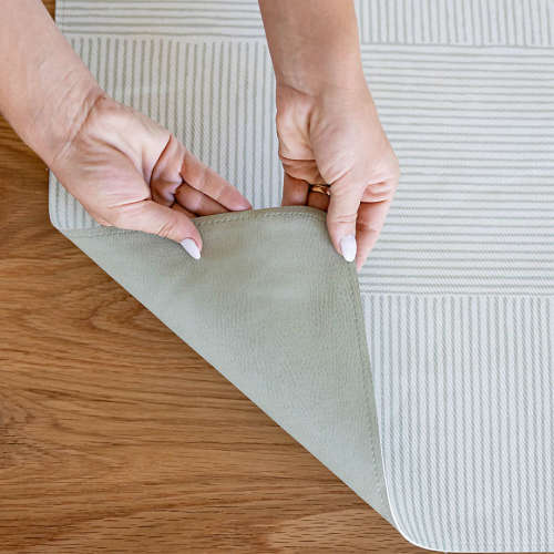 Lalo Sage Green Wickerwork Splat Mat