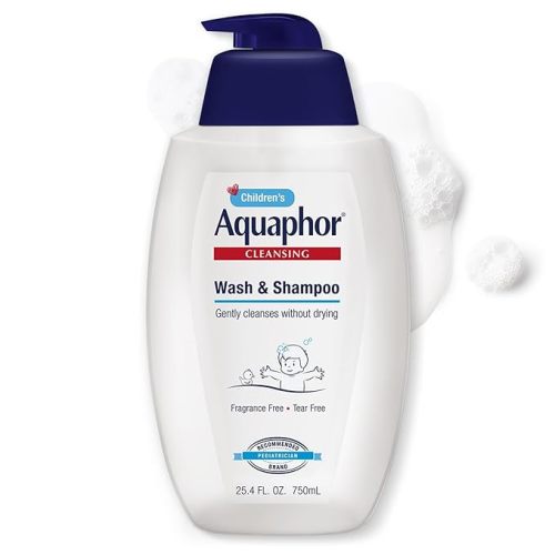 Aquaphor Children's Body Wash and Shampoo, Fragrance Free, Tear Free Shampoo and Body Wash for Kids, From Pediatrician-Recommended Brand, 25.4 Fl Oz Pump Bottle