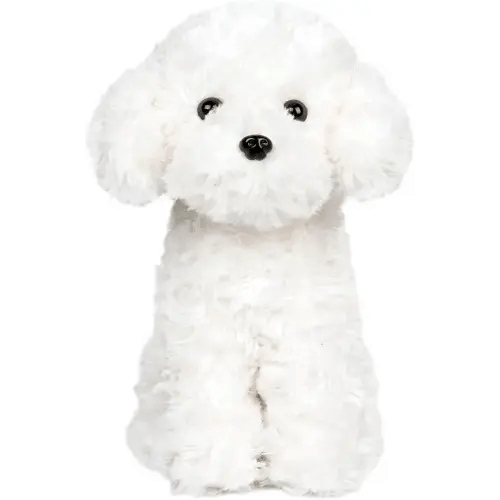 White Toy Poodle Stuffed Animal - Bichon Frise/Maltese/White Labradoodle Plush Toy for Kids and Babies - Perfect Birthday & Easter Gift, 12.6"