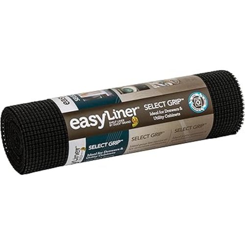 Duck Brand Select Grip Easy Liner Shelf and Drawer Liner, Non-Adhesive, 12-Inch x 10-Feet, Black