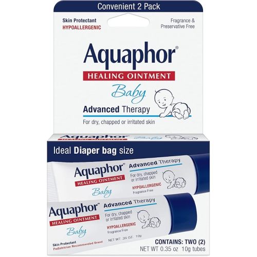 Aquaphor Baby Healing Ointment To-Go Pack - Advanced Therapy for Chapped Cheeks and Diaper Rash -2 Count(Pack of 1)
