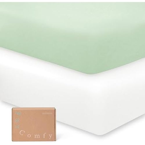 Supersoft Pack N Play Sheets, Premium Bamboo Viscose Mini Crib Sheets, 5'' Deep Pocket 2-Pack