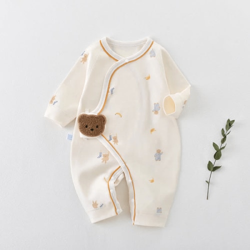 Baby Newborn Bear Velcro Kimono Romper