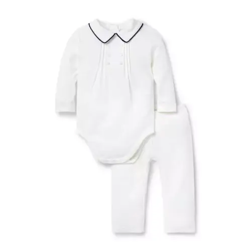 Baby Jet Ivory Baby Pintuck Matching Set by Janie and Jack