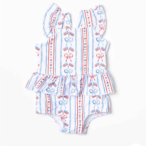 Liberty & Bows for All Peplum One Piece Swimsuit
