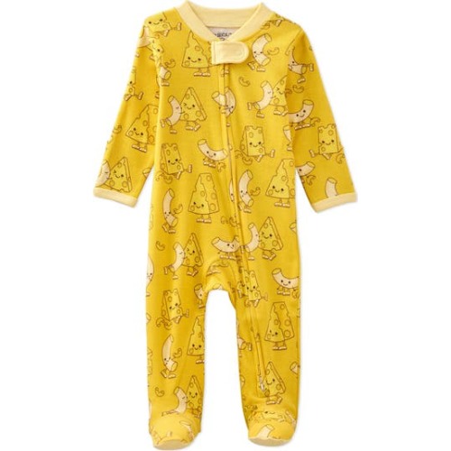 Scout One-Piece Organic Cotton Pajamas, Mac n Cheese, 0-3M