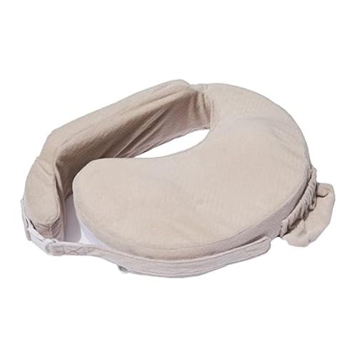 My Brest Friend Super Deluxe Nursing Pillow – Extra Soft Breastfeeding Support Pillow with Plush Slipcover, Firm Flat Cushion, Wrap-Around Adjustable Fit & Back Panel – Soft Sand