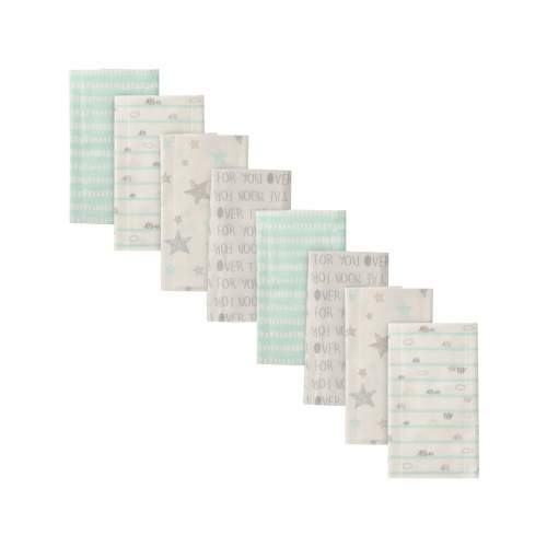 Gerber Baby Boy or Girl Gender Neutral Flannel Burp Cloths, 8-Pack