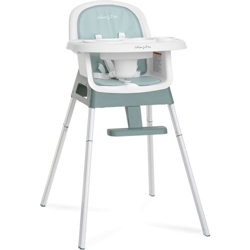 Dream On Me Curio Sit N Seek 3 in 1 Convertible Baby High Chair in Solid Mint, Removable and Adjustable Tray, Portable High Chair, Adjustable Legs, Detachable Footrest & 5 Point Safety Harness