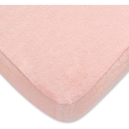 Pack n Play Sheets Girl, 100% Cotton Flannel, Fitted Portable Mini Crib Sheet for Girls Boys, Ultra Soft Breathable Convertible Playard Mattress Cover, Playard Playpen Sheet, Pink