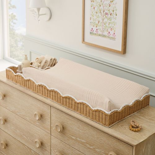 Scallop Rattan Changing Table Topper