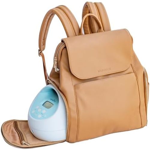 Vegan Leather Breast Pump Bag with prep mat | Compatible with Spectra S1 S2 | Pump Bag with cooler | Pumping bags for work | Wearable breast pump bag | Multipurpose Breast pump backpack