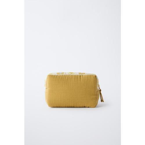 CROCHET TEXTURE TOILETRY BAG - Mustard | ZARA United States