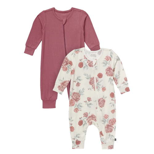 Modern Moments by Gerber Baby Neutral Super Soft 2-Pack Coveralls, Sizes Newborn - 12 Months