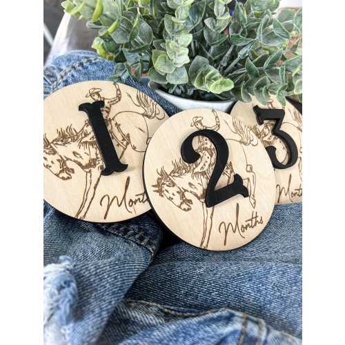 Monthly milestones, Western nursery, Cowboy nursery, Western monthly milestones, Newborn pictures, Boy nursery, Girl nursery, Wood name sign