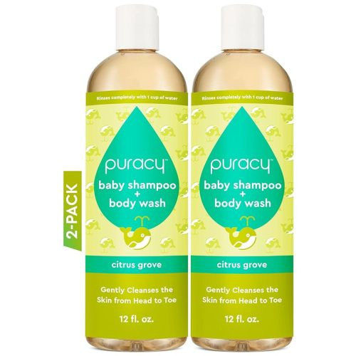 Puracy Shampoo & Body Wash for Children - Perfect Skin, Pure Ingredients - with 12 Fruit & Vegetable Extracts for Silky Smooth Skin, Gentle Citrus Grove Aromas, 98.8% from Mother Nature (12 Oz, 2-Pk) - 12 Fl Oz (Pack of 2)