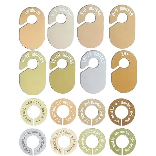 16PCS Baby Closet Dividers, Baby Clothes Organizer for Closet, Nursery Decor Hanger Dividers from Newborn to 24+ Months, Easily Organizing Little Baby Girls or Boys Room