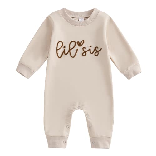 YINGISFITM Little Brother Little Sister Newborn Outfit Long Sleeve Sweatshirt Romper Infant Baby Girl Boy Clothes Fall Winter