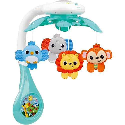 New 2025 Model, Baby Crib Mobile with Volume Control, Universal Crib Attachment, Relaxing Music, Ceiling Light Projector with Stars & Animals, and Timer – Ideal Nursery Toy for Babies 0+