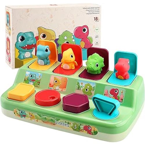 Interactive Pop Animal Up Pals Baby Toy,Cause and Effect Toy,Early Learning Infant Toy for Sorting Colors,Montessori Developmental Activity Toy for Babies,Toddlers,Boys and Girls 9 12 18+ Months