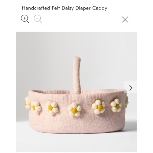 Handcrafted Felt Daisy Diaper Caddy