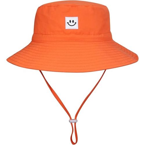 MaxNova Baby Sun Hat Smile Face UPF 50+ Toddler Bucket Hat for Boys Girls 0-7 Years