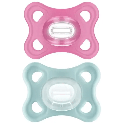 MAM Comfort Baby Pacifiers, Lightweight One-Piece Full Silicone Binky for Newborns 3-12 Months, BPA-Free, Easy to Clean Pacifier, Best for Breastfed Babies, with Sterilizer Case, 2 Count Binkies
