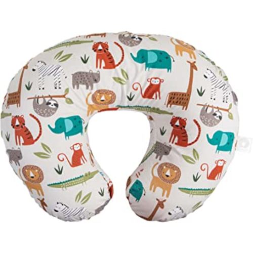 Boppy Nursing Pillow Original Support, Neutral Jungle Colors, Ergonomic Nursing Essentials for Bottle and Breastfeeding, Firm Fiber Fill, with Removable Nursing Pillow Cover, Machine Washable