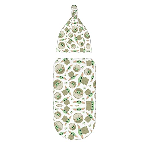 Baby Newborn Swaddle Blanket Sack Infant Swaddle Wrap Blanket Newborn Hat with Beanie Set Baby Boy Receiving Blanket Headgear Baby Gifts