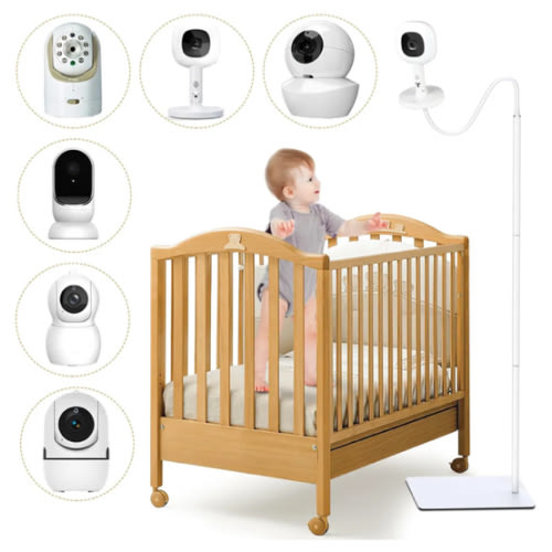 Baby Monitor Floor Stand Compatible with Infant Optics, Babysense, Nanit Pro, Owlet, Baby Ganibs, Bonoch, Adjustable Height from 37.4-68.8, Universal Baby Camera Stand Mount, Safety for Nursery