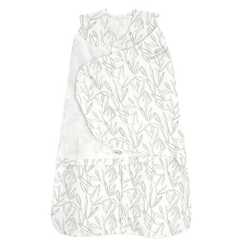HALO 100% Cotton Sleepsack Swaddle, 3-Way Adjustable Wearable Blanket, TOG 1.5, Leaves, Newborn, 0-3 Months