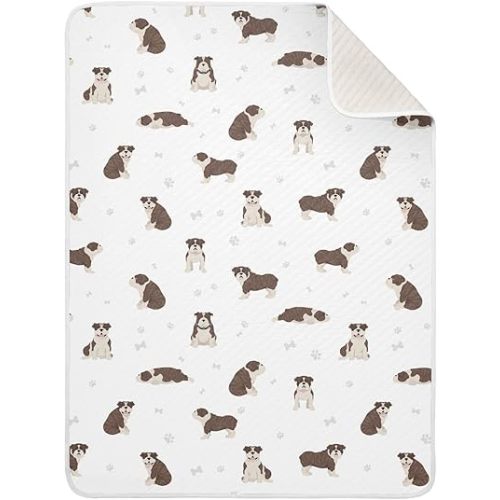 Swaddle Blanket for English Bulldog Dogs Baby Receiving Blanket Muslin Baby Swaddles Soft Cotton Breathable Nursery Blankets for Unisex Boys and Girls 30x40 Inch