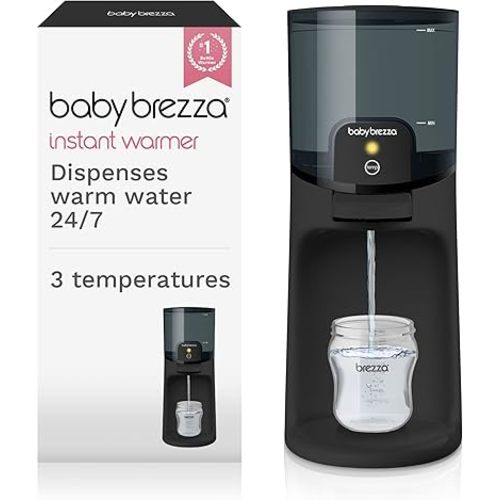 Baby Brezza Instant Baby Bottle Warmer - Fast Water Warmer Instantly Dispenses 24/7 in 3 Temperatures, Charcoal