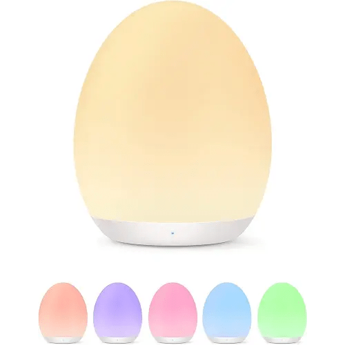 Night Light for Kids, Baby Egg Light with 7 Colors Changing Mode & Stepless Dimming, Nursery Night Lamp BPA Free,Rechargeable Egg Night Light for Breastfeeding 1h Timer & Touch Control