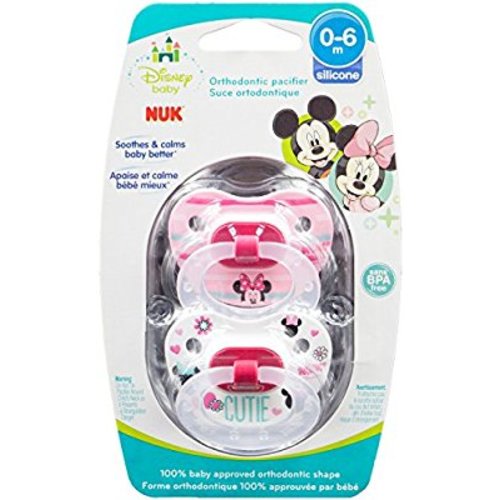 NUK Disney Baby Puller Pacifier, 0-6 Months, Girl/Minnie Mouse, 1 pk - Pink