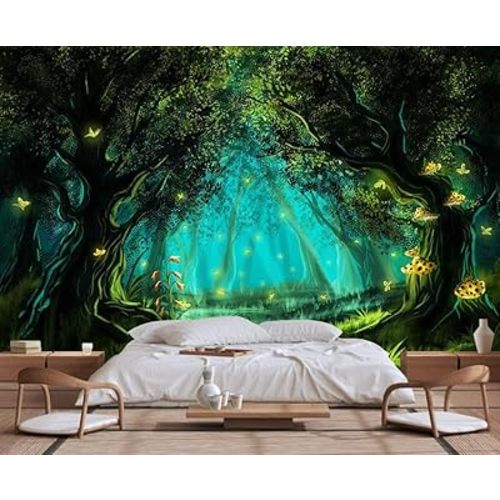 Fantasy Forest Wallpaper, Large Wall Background Mural for Living Room Sofa Background Wall Mural(Non-self-Adhesive)