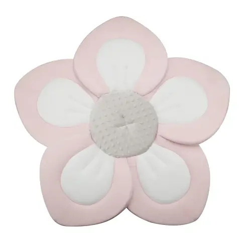 PandaEar Baby Bath Pad for Infant Newborn | Soft Flower 5 Petals for Sink Bathtub Essentials Shower Gift (Pink)