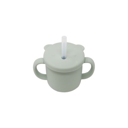 Glitter & Spice Grow with Me Silicone Bear Cup Sage