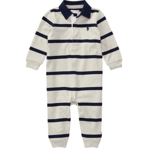Rugby Stripe Cotton Interlock Polo Romper