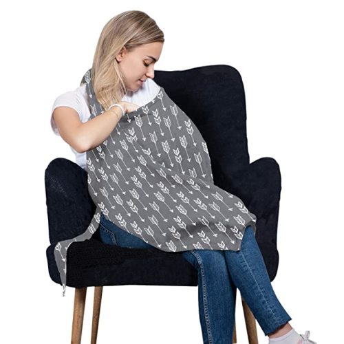 Nursing Cover – Breathable Breastfeeding Cover for Nursing, 360° Nursing Cover Up for Breastfeeding, Privacy Nursing Covers, Nursing Blanket for Breastfeeding – Luxury Gray