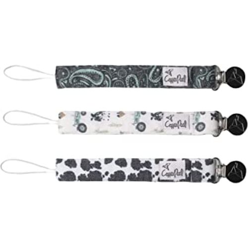 Amazon.com : Copper Pearl Pacifier Clip 3-Pack: Premium Knit Binky Clips for Baby Girls and Boys - Stylish Stainless Steel Pacifier Holder Clip - Baby Pacifier Clips for No More Floor Drops - Jo : Baby