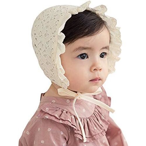 Baby Girl Toddlers Breathable Lacy Bonnet Eyelet Cotton Adjustable Sun Protection Hat