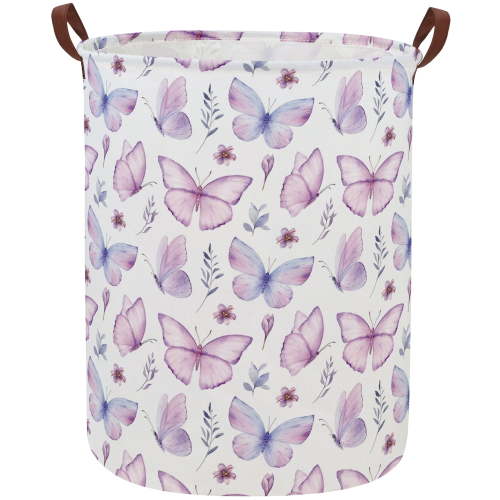 Kids Laundry Hamper Butterfly Hamper for Nursery Boy and Girl Kids Hamper Cute Storage Basket Organizer Room Decor for Home( Butterfly)