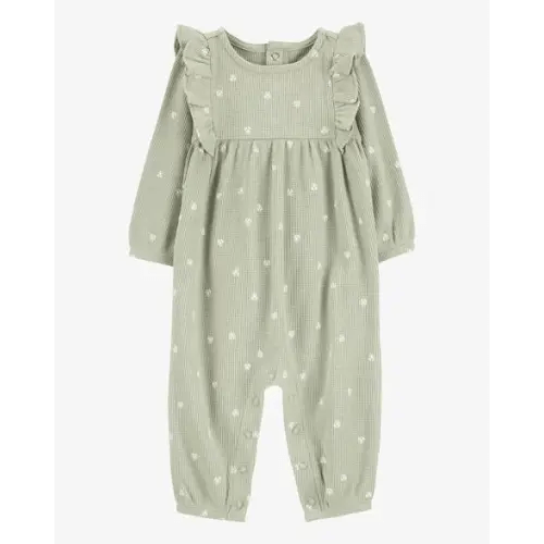 Baby Heart Thermal Long-Sleeve Jumpsuit - Green - Carter's | Carter's
