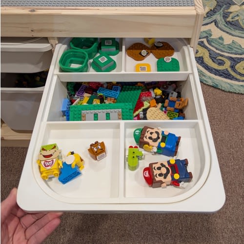 Trofast Toy Storage Tray | Custom Lego/Building Blocks Baseplate Underside | Built for Sorting, Organizing, and Playing