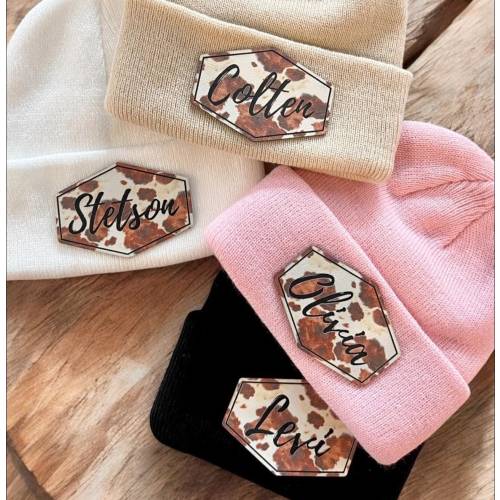 Personalized Name Beanie - COWHIDE