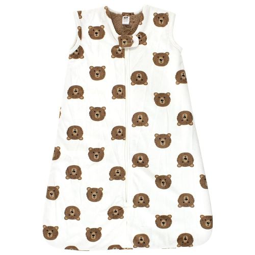 Hudson Baby Unisex Baby Plush Faux Fur Sleeping Bag, Wearable Blanket, Brown Bear, 6-12 Months